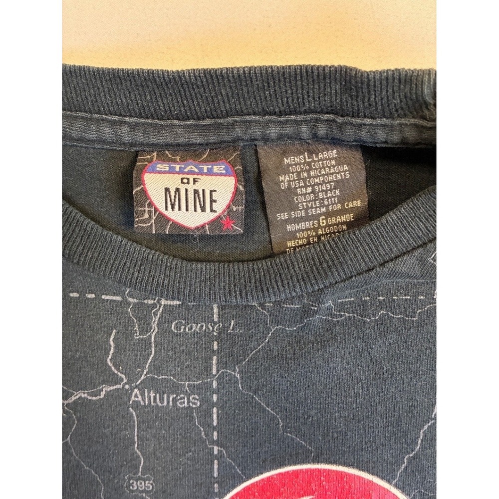 State of Mine Men's L Black California Map Graphic T-Shirt 100% Cotton
